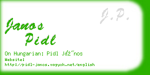 janos pidl business card